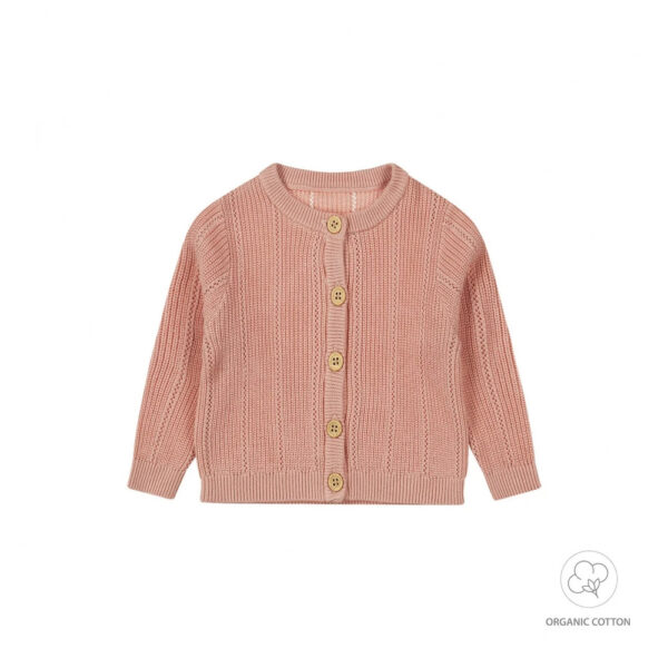 Dirkje - Cardigan da neonata rosa antico