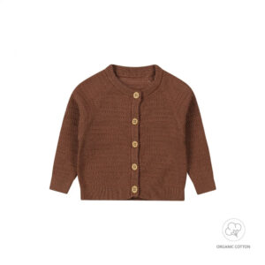 Dirkje – Cardigan unisex per neonato marrone